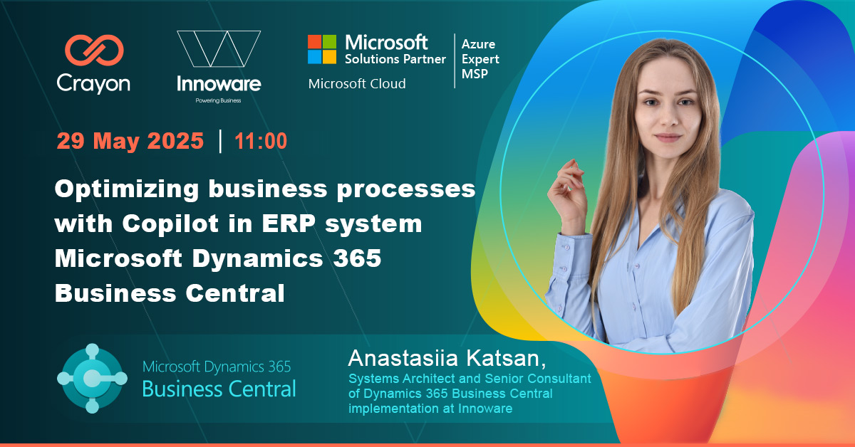 Innoware and Crayon webinar on business process optimization with Copilot in ERP system Microsoft Dynamics 365 Business Central
